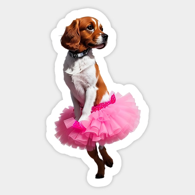 Posing Pretty: Cocker Spaniel Pink Tutu Tee Sticker by fur-niche